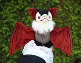 Black Vampire Bat - Handmade minky plush