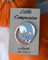 Little Companion: Round Grey Rat - Hard Enamel Pin (new version)