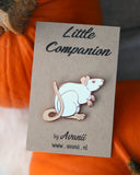 Little Companion: Standing Albino Rat - Hard Enamel Pin