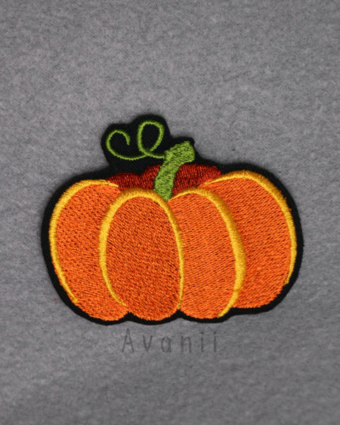 Pumpkin - Embroidered Iron-on Patch