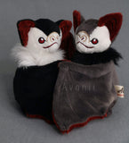 Black Vampire Bat - Handmade minky plush