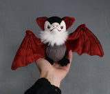 Black Vampire Bat - Handmade minky plush