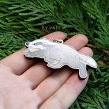 Trotting Badger - Wooden Charm - 2 inch keychain