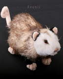 Opossum - Handmade plush animal - realistic faux fur