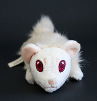 Albino Ferret - small floppy - handmade plush animal