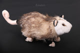 Opossum - Handmade plush animal - realistic faux fur