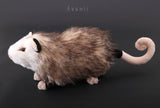 Opossum - Handmade plush animal - realistic faux fur