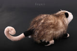Opossum - Handmade plush animal - realistic faux fur