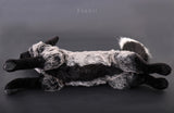 Large Silver Fox - Handmade plush animal - realistic faux fur