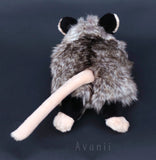 Opossum - small floppy - handmade plush animal
