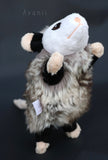 Opossum - small floppy - handmade plush animal