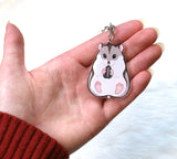 Hamster -  Acrylic Charm - 2 inch double sided keychain