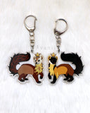 Royal Beasts: Marten - American pine and yellow-throated martens - Acrylic Charm - 2 inch double sided keychain