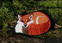 Sleepy Red Fox - Embroidered Iron-on Patch