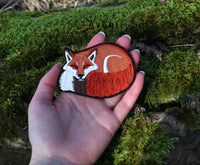 Sleepy Red Fox - Embroidered Iron-on Patch