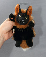 Cross Fox with Dual Coloured Tail - handmade plush animal
