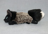 Silver Fox with Blue Eyes - handmade plush animal