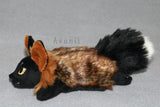 Cross Fox with Black Tail - handmade plush animal