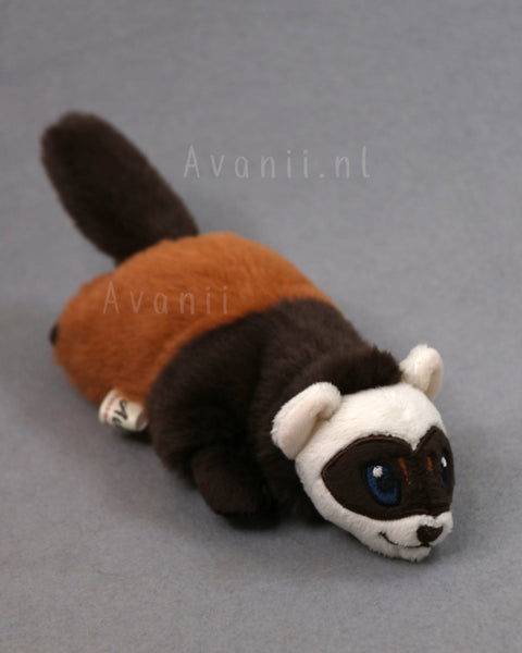 Ginger Sable Ferret - small floppy - handmade plush animal