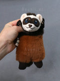 Ginger Sable Ferret - small floppy - handmade plush animal