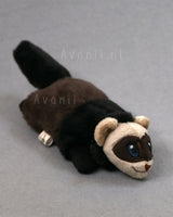 Dark Sable Ferret or Polecat - small floppy - handmade plush animal