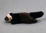 Dark Sable Ferret or Polecat - small floppy - handmade plush animal