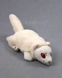 Albino Ferret 3 - small floppy - handmade plush animal