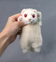 Albino Ferret 3 - small floppy - handmade plush animal