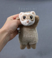 Pastel Sable Ferret - small floppy - handmade plush animal