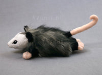 Granite Opossum - small floppy - handmade plush animal