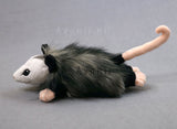 Granite Opossum - small floppy - handmade plush animal