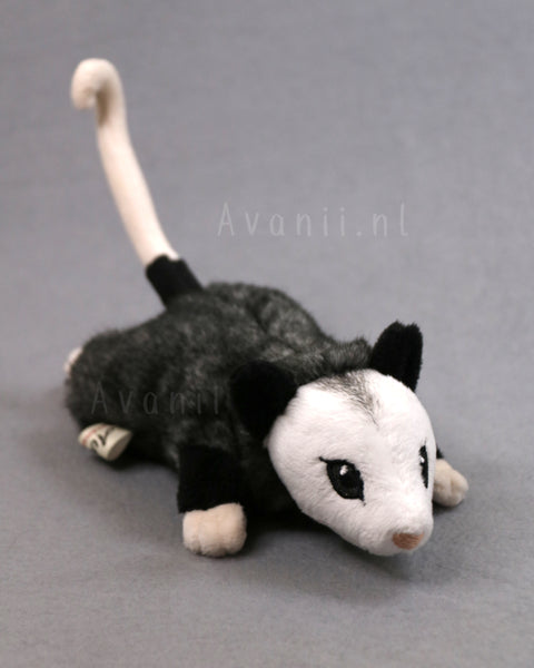 Basalt Opossum - small floppy - handmade plush animal