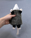 Andesite Opossum - small floppy - handmade plush animal