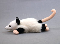 Alabaster Opossum - small floppy - handmade plush animal