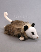 Rhyolite Opossum - small floppy - handmade plush animal