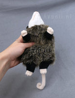 Gabbro Opossum - small floppy - handmade plush animal