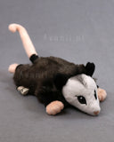 Obsidian Opossum - small floppy - handmade plush animal