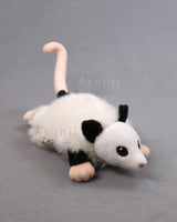 Alabaster Opossum - small floppy - handmade plush animal