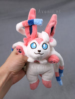 Sylveon - Fairy cat fox - Minky beanie plush