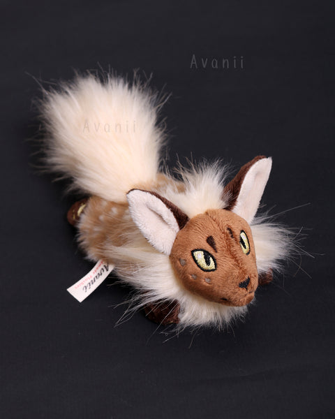 Kitsune Cub - Yellow Spotted Fox - small floppy - handmade plush animal