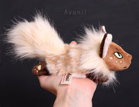 Kitsune Cub - Yellow Spotted Fox - small floppy - handmade plush animal