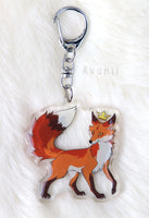 Royal Beasts: Fox - Red and Cross Foxes - Acrylic Charm - 2 inch double sided keychain
