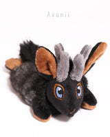 Black and Tan Jackalope / Horned Rabbit - small floppy - handmade plush animal