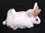 Albino Jackalope / Horned Rabbit - small floppy - handmade plush animal