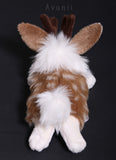 Forest Spotted Jackalope / Horned Rabbit - small floppy - handmade plush animal