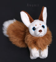 Cream and Cinnamon Foxling - handmade plush animal - minky miniature