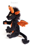 Halloween Demon / Devil - handmade fantasy plush - minky miniature