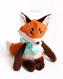 Red Fox Companion - handmade plush animal - minky miniature