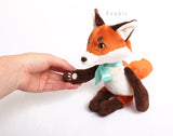 Red Fox Companion - handmade plush animal - minky miniature