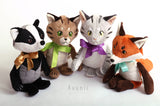 Badger Companion - handmade plush animal - minky miniature